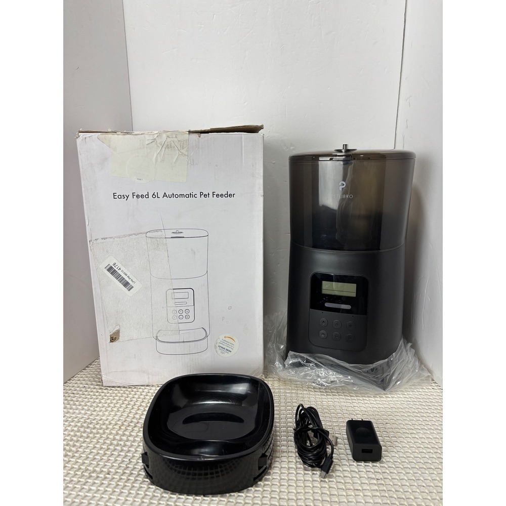 PETLIBRO Easy Feed 6L Automatic Pet Feeder Black‎ Used Tested Working